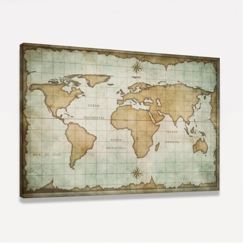 Quadro Mapa do Mundo Antigo decorativo