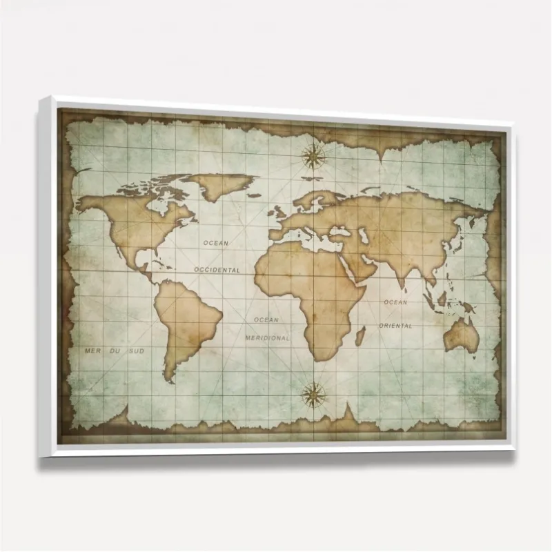 Quadro Mapa do Mundo Antigo decorativo