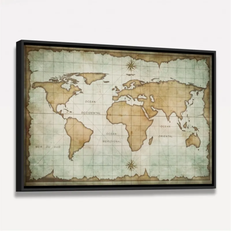 Quadro Mapa do Mundo Antigo decorativo
