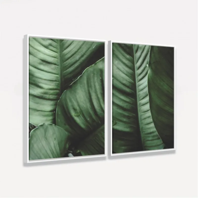 Quadro Plantas Folhagem decorativo - Duo de Verde