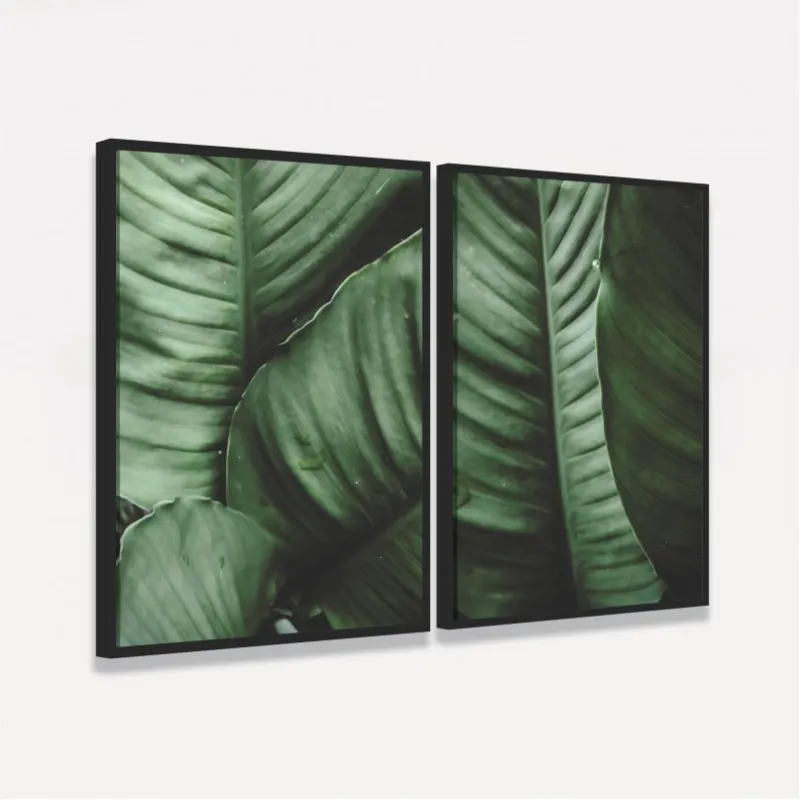 Quadro Plantas Folhagem decorativo - Duo de Verde