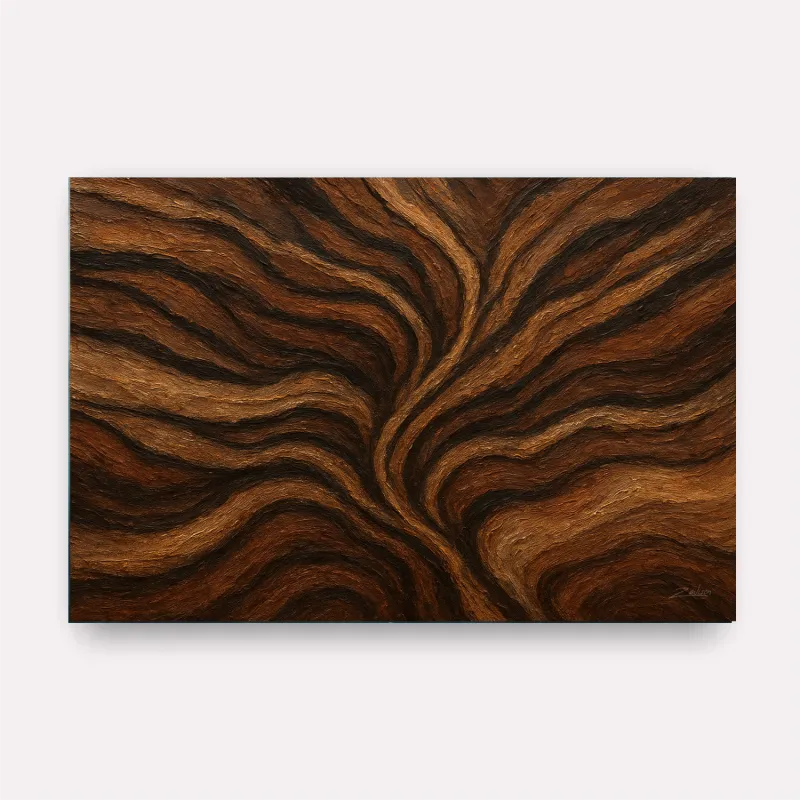 Quadro Abstrato Raízes Do Tempo Tons Terrosos 