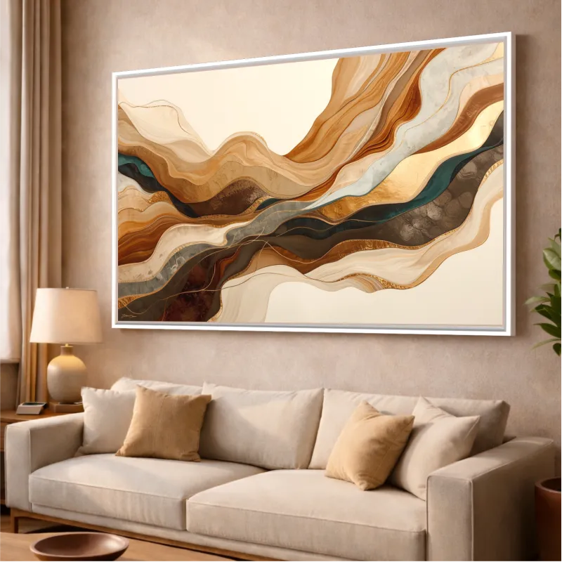 Quadro Abstrato Moderno Ondas Em Harmonia - Arte Exclusiva