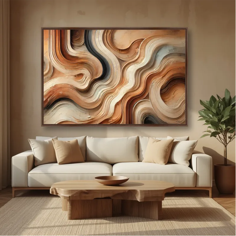 Quadro Decorativo Abstrato Entre Curvas - Arte Exclusiva