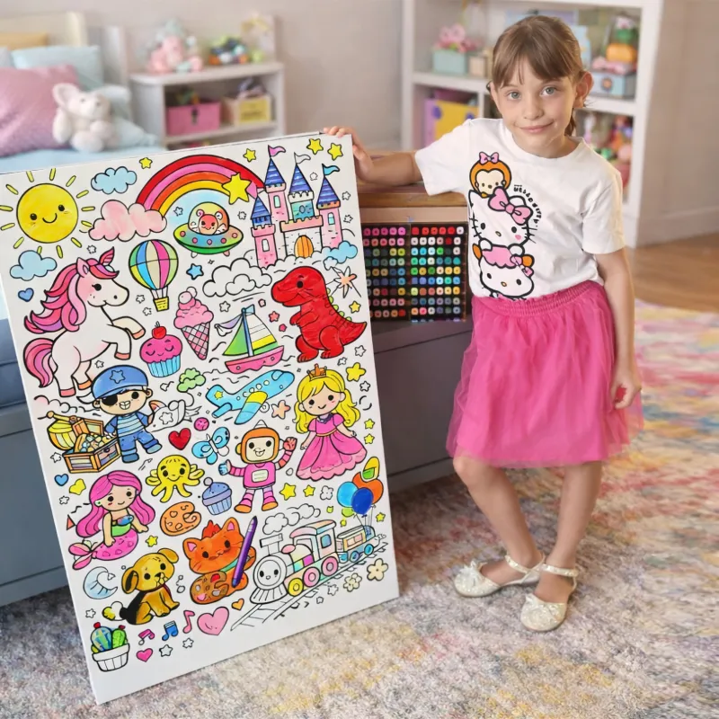 Quadro para pintar Infantil Grande Mundo da Imaginação - Meninas