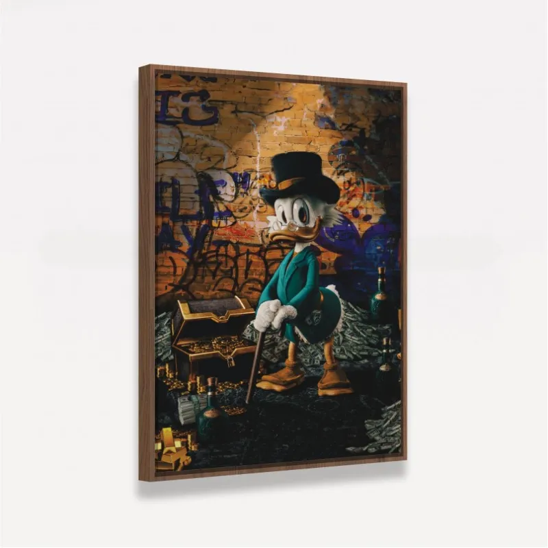 Quadro Decorativo Tio Patinhas Milionário Gold business