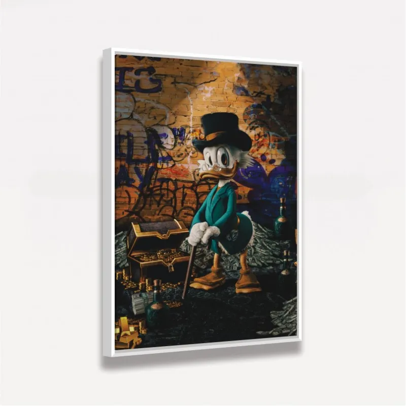 Quadro Decorativo Tio Patinhas Milionário Gold business