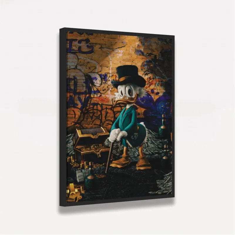 Quadro Decorativo Tio Patinhas Milionário Gold business