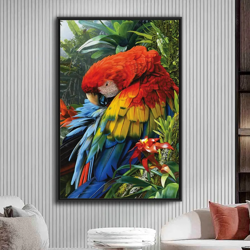 Quadro Arara Colorida na Floresta