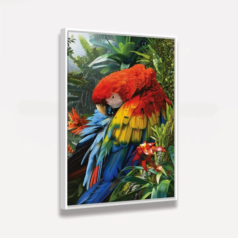 Quadro Arara Colorida na Floresta