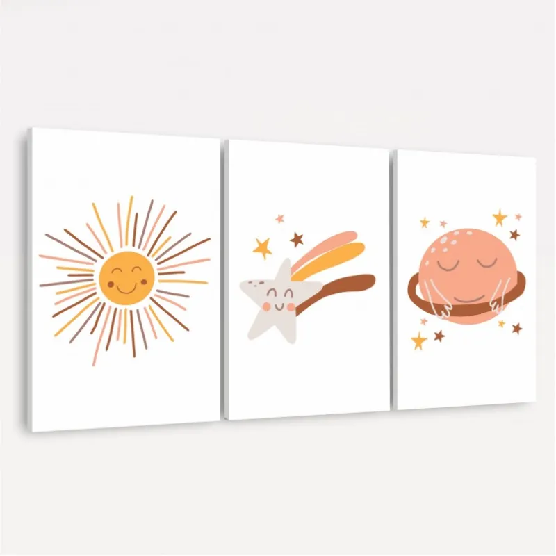 Quadro Trio Infantil Estrelas