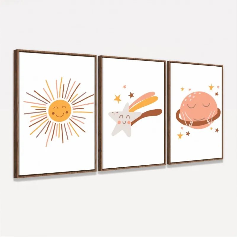 Quadro Trio Infantil Estrelas