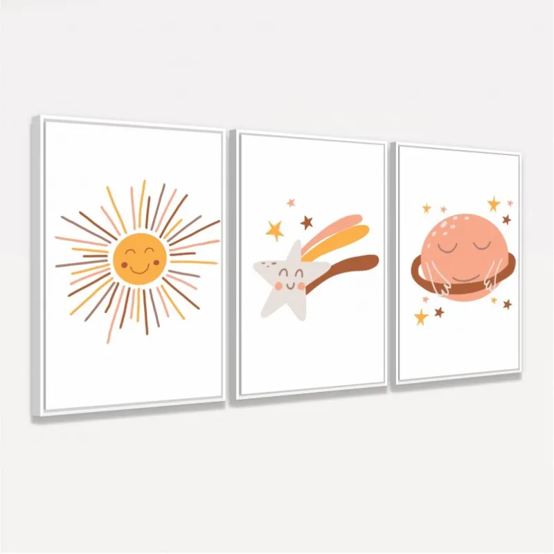 Quadro Trio Infantil Estrelas