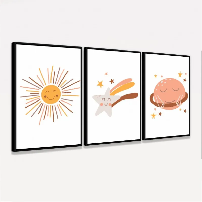 Quadro Trio Infantil Estrelas
