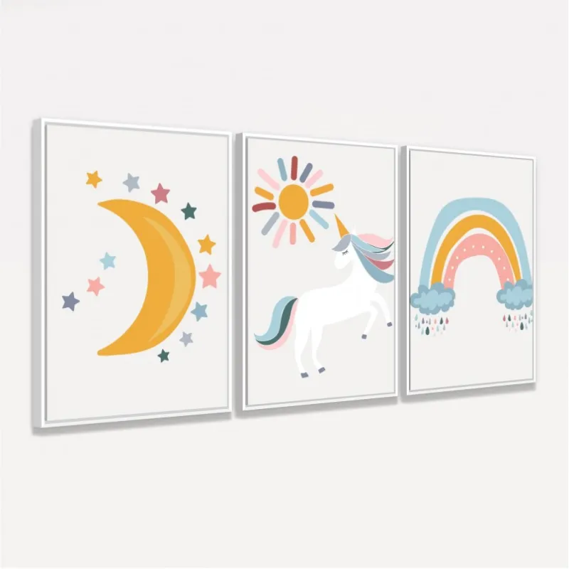Quadro Trio Sonhos de Unicórnio