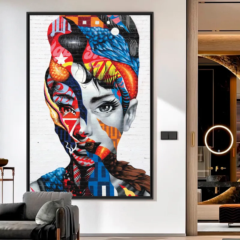 Quadro Audrey Hepburn Street Art decorativo