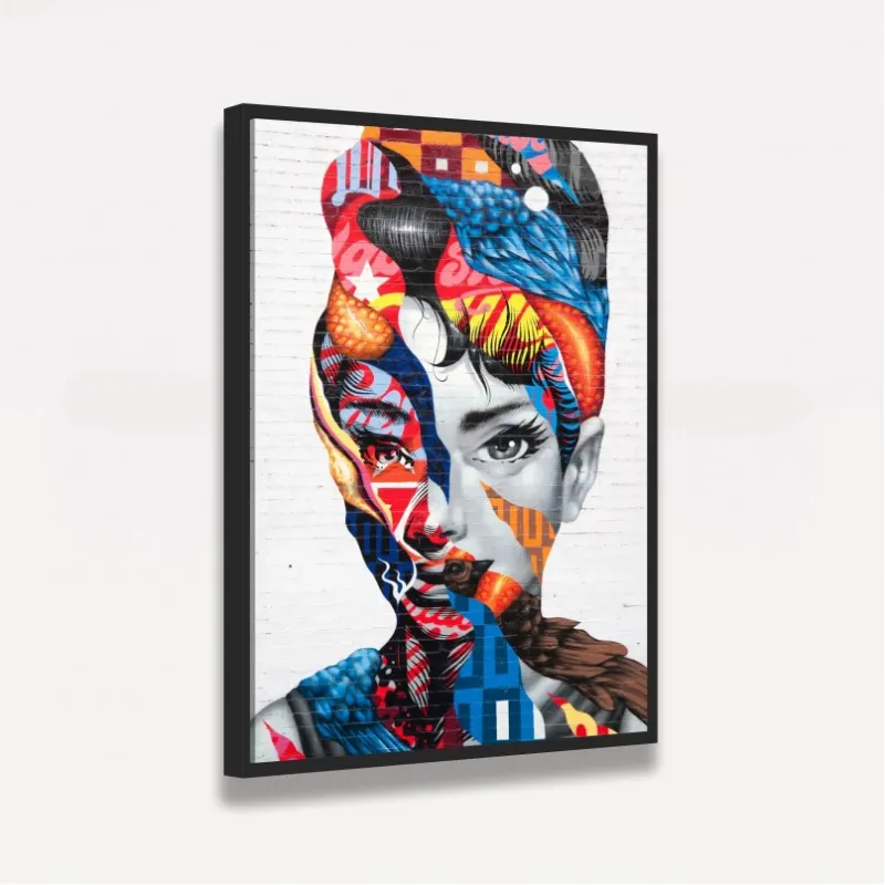 Quadro Audrey Hepburn Street Art decorativo