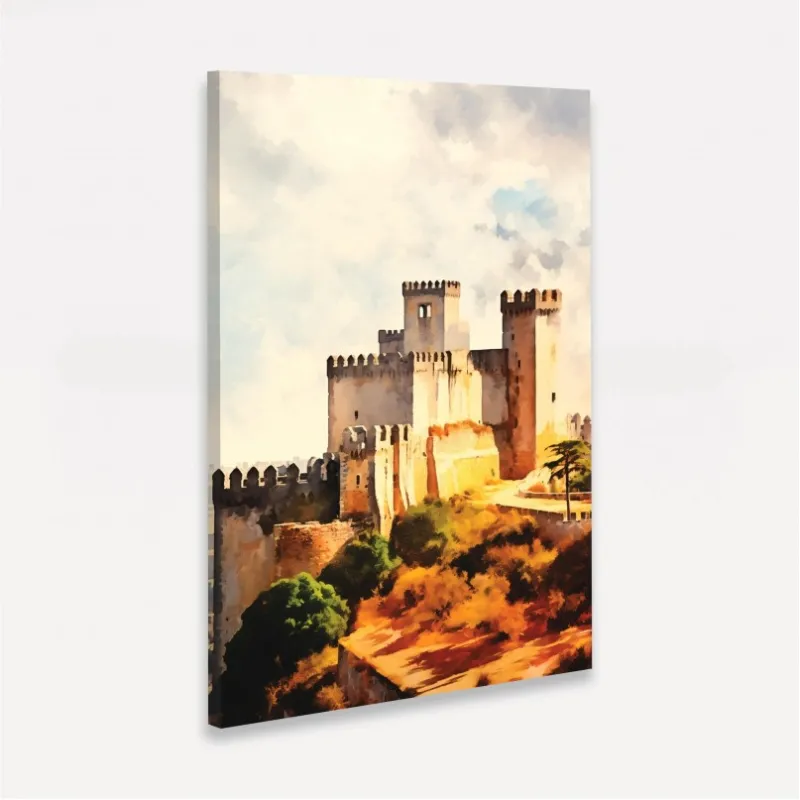 Quadro Castelo de Óbidos - Portugal Impressionismo Cores Vibrantes