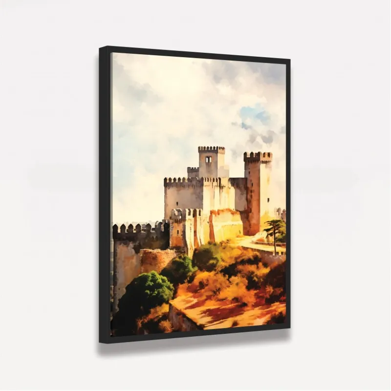 Quadro Castelo de Óbidos - Portugal Impressionismo Cores Vibrantes
