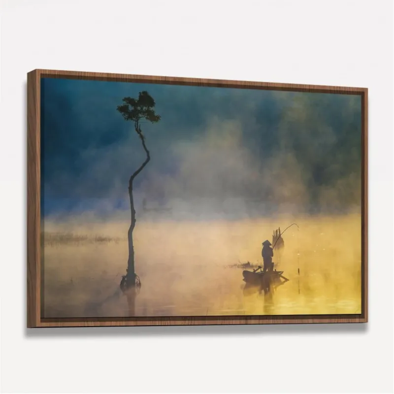 Quadro Pesca Em Meio à Névoa
