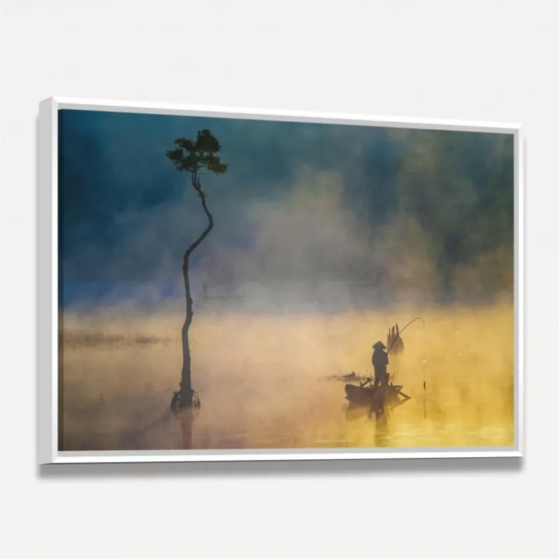 Quadro Pesca Em Meio à Névoa