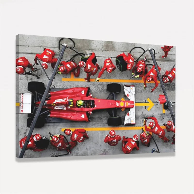 Quadro Decorativo Pit Stop Ferrari F1 Ação e Precisão