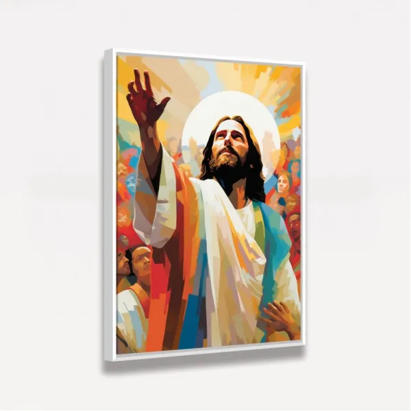 Quadro Jesus Estilo Pintura Abençoando Multidão