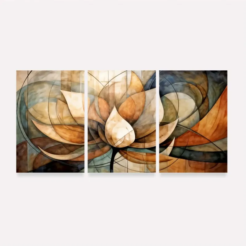 Quadro Abstrato Flor de Lótus Florescer da Alma