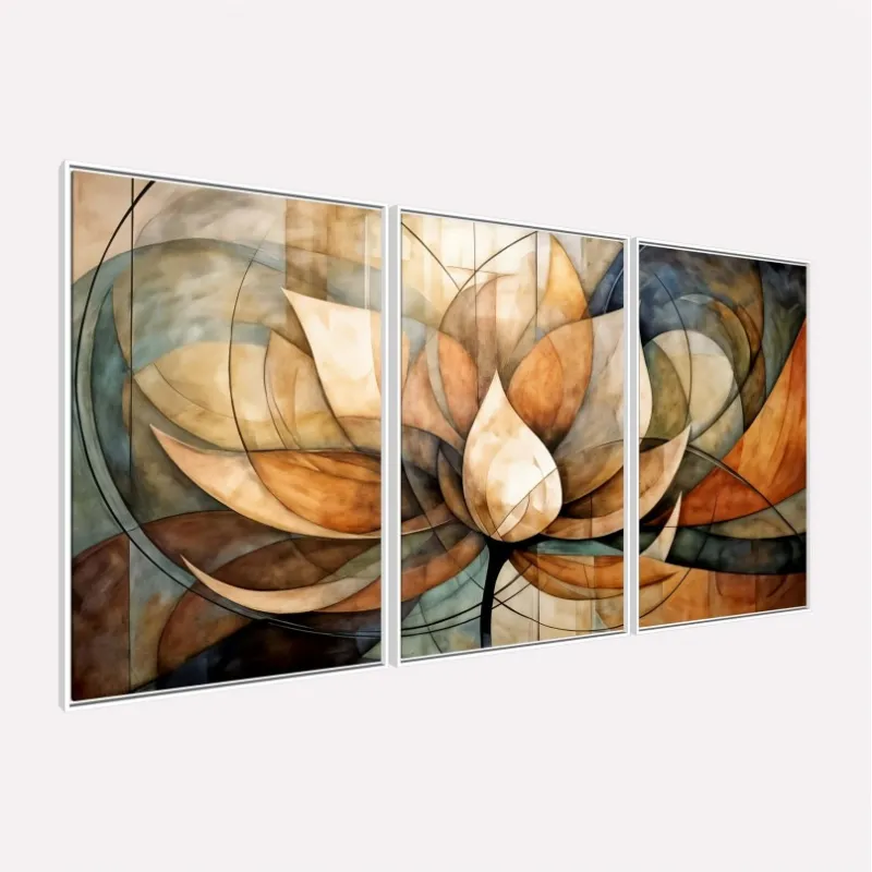 Quadro Abstrato Flor de Lótus Florescer da Alma