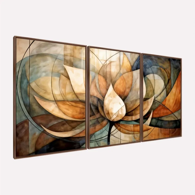 Quadro Abstrato Flor de Lótus Florescer da Alma