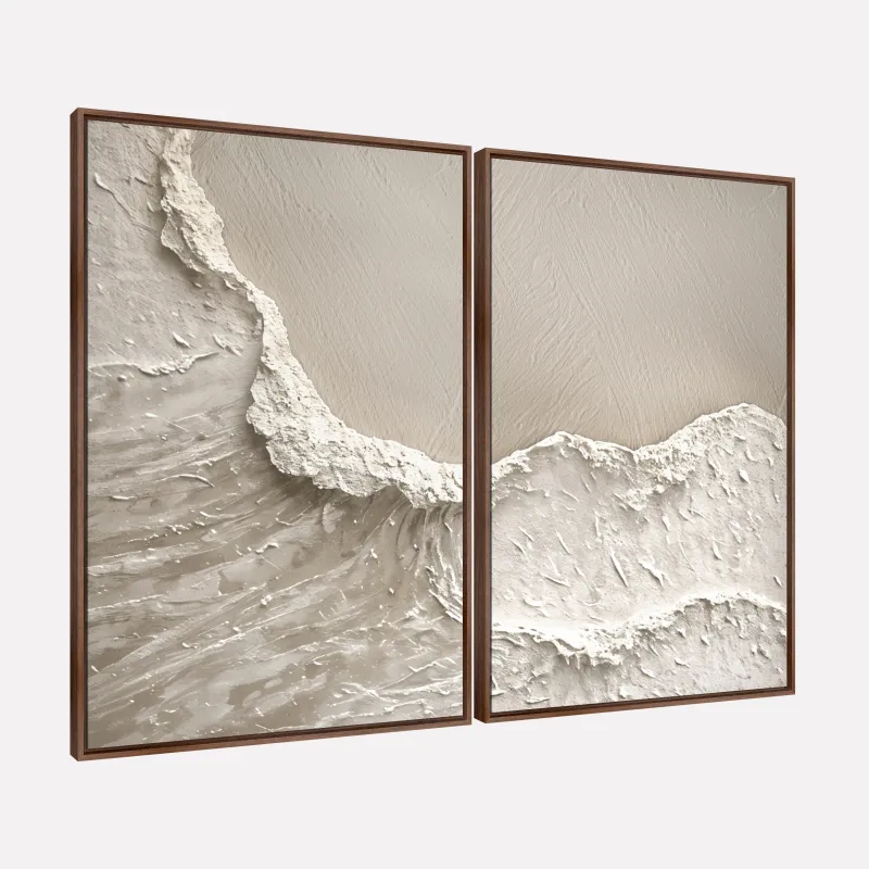 Quadro Abstrato Onda de Texturas Mar e Areia