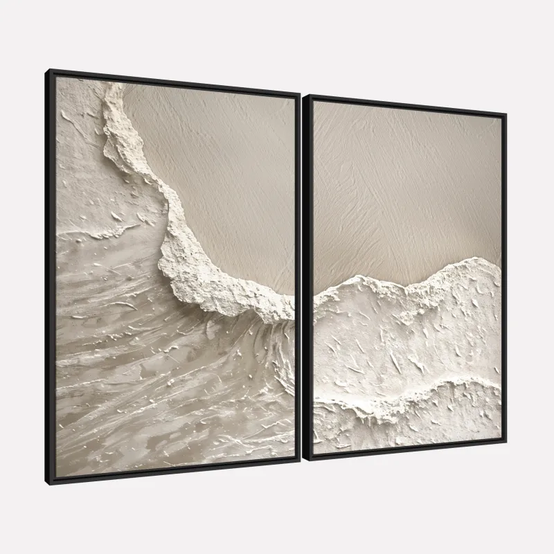 Quadro Abstrato Onda de Texturas Mar e Areia