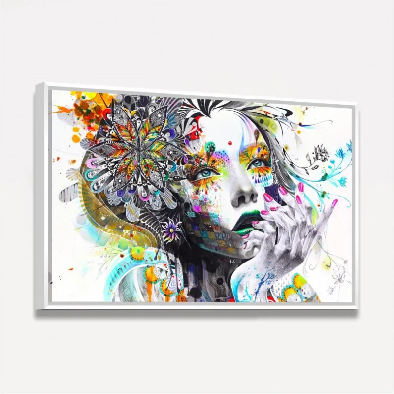 Quadro Mulher Abstrata Artístico - Colorful