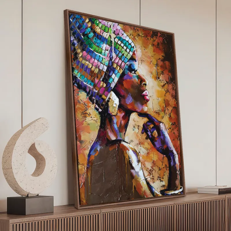 Quadro Mulher Negra Artístico decorativo Arte Abstrata