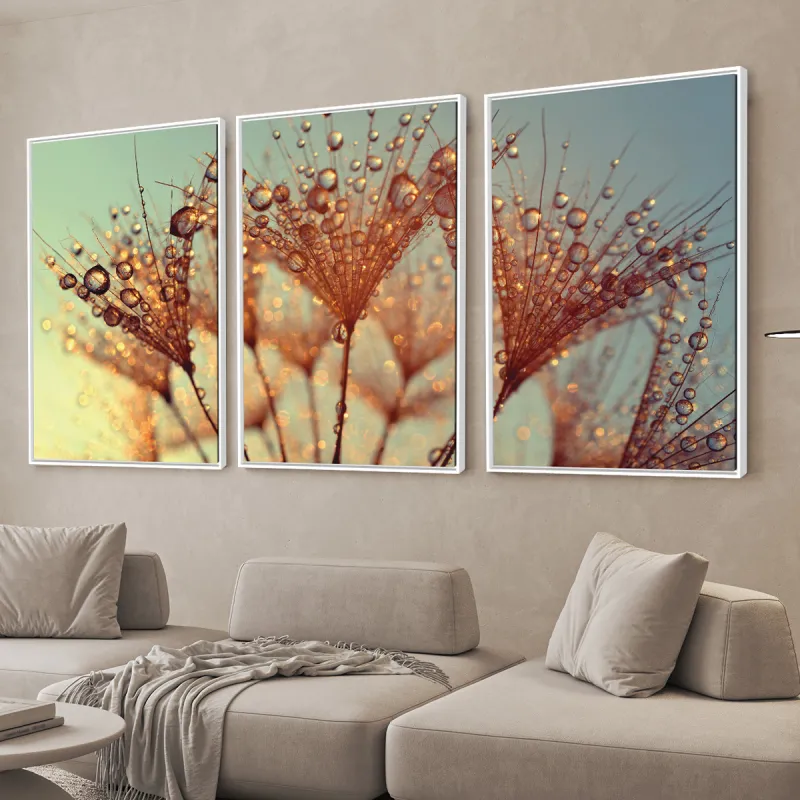 Quadro Flor Dente de Leão Gotas de Orvalho decorativo