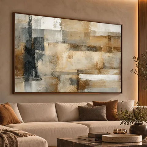 Quadro Abstrato Fragmentos do Tempo em Harmonia