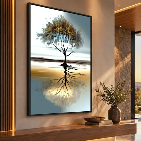 Quadro Abstrato Árvore Reflexo da Vida