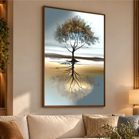 Quadro Abstrato Árvore Reflexo da Vida