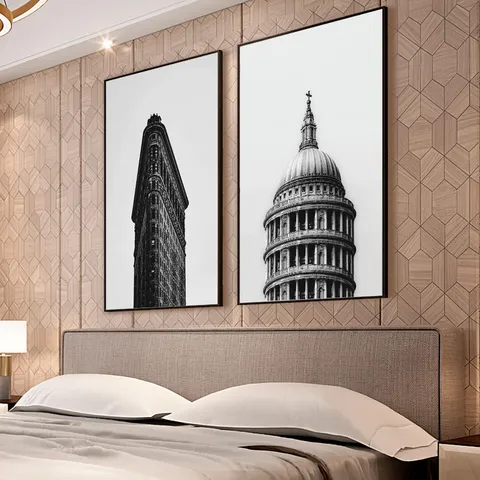 Quadro Duo Edifícios Ícones Vintage