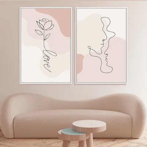 Quadro Casal Love Abstrato Minimalista