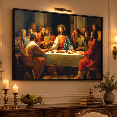 Quadro Santa Ceia Conectando o Céu e a Terra Releitura