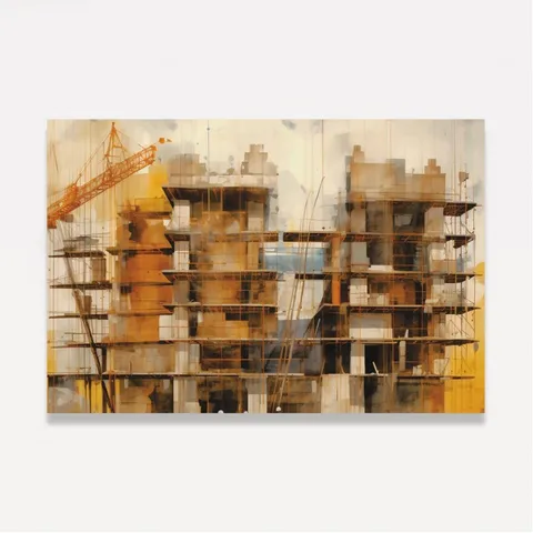 Quadro Engenharia Construção em Andamento - Arte Exclusiva
