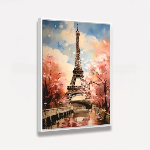 Quadro Torre Eiffel - França Impressionismo Pinceladas Soltas