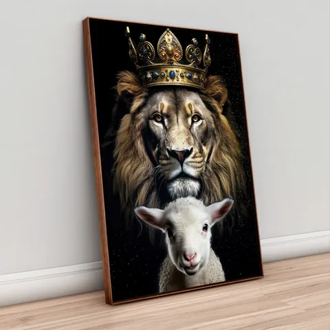 Quadro Leão Rei de Judá e Cordeiro