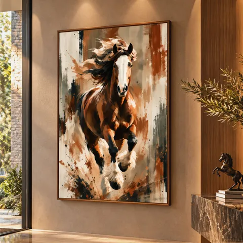 Quadro Cavalo Espírito Indomável Arte Abstrata