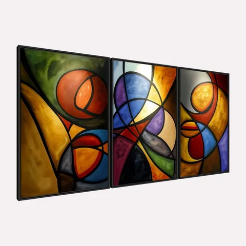 Quadro Abstrato Vibração de Cores em Harmonia - Arte Exclusiva