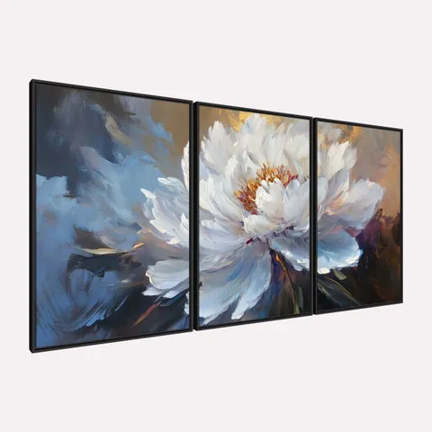 Quadro Flor Peônia Majestosa Harmonia de Cores - Arte Exclusiva