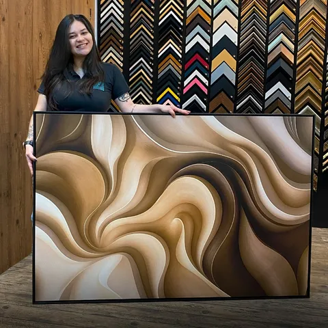 Quadro Abstrato Essência do Deserto Elegância em Movimento Tons Naturais