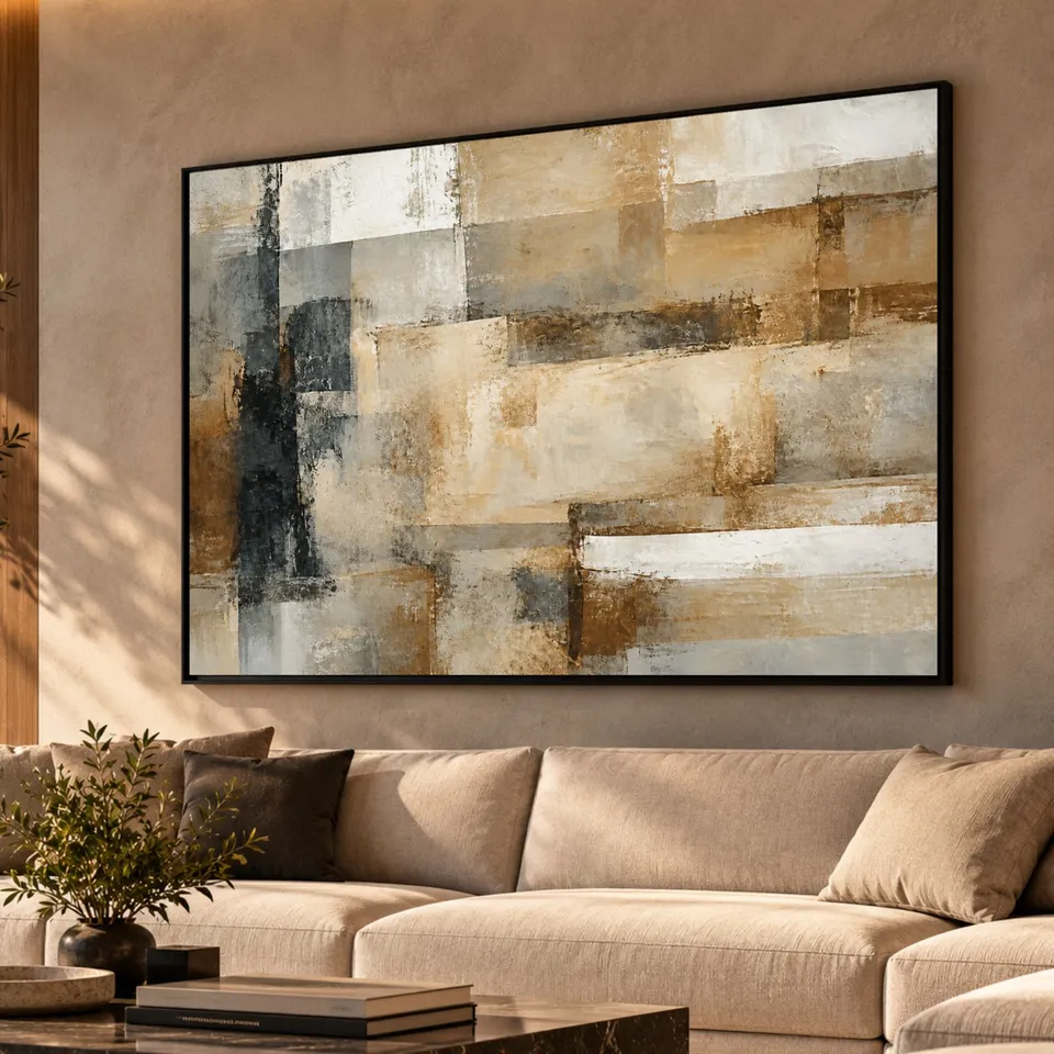 Quadro Abstrato Fragmentos do Tempo em Harmonia