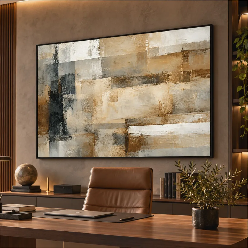 Quadro Abstrato Fragmentos do Tempo em Harmonia